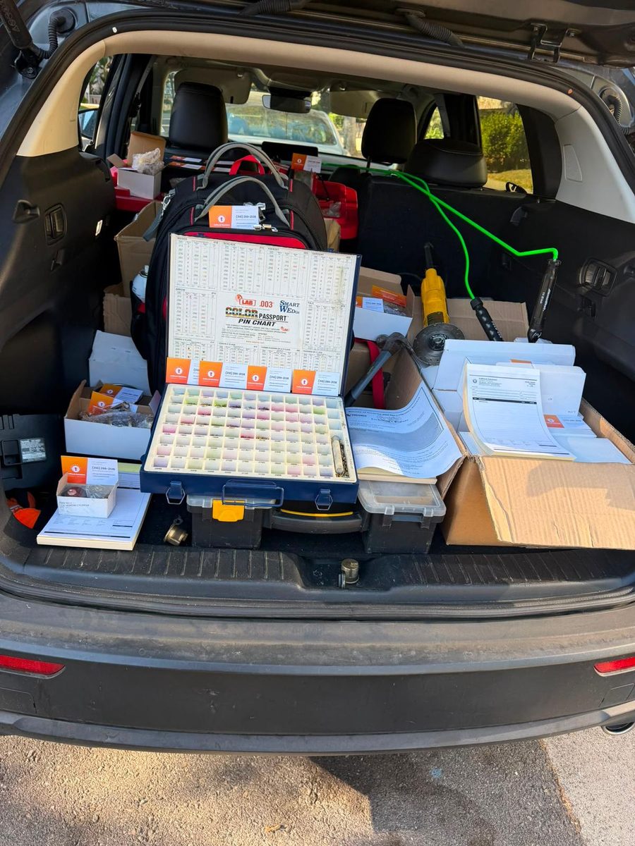 Tools and lock hardware carried in the CaliLock Solutions service vehicle