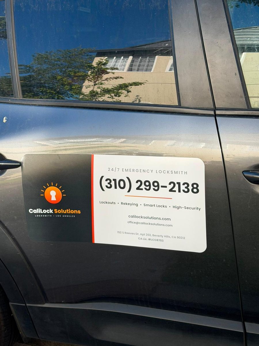CaliLock Solutions signage on the service vehicle
